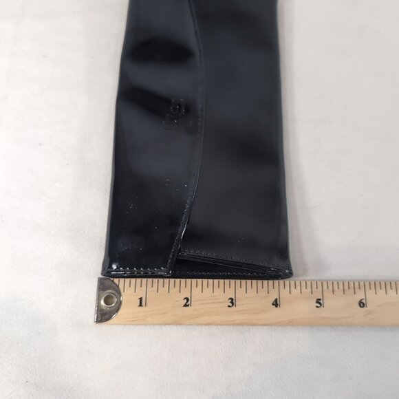 Dior Beauty Black Faux Patent Leather Clutch Wallet Bag Makeup Folder Christian - Picture 9 of 11